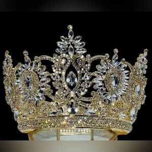 Extra Large luxury statement tiara crown wedding quinceañera